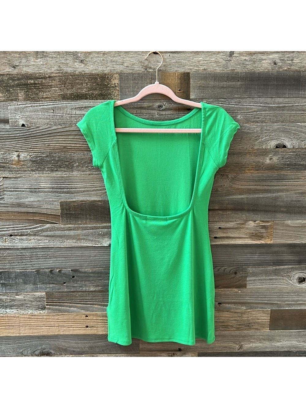 NWT Free People Good Feels Rosalia Low Back Green Mini Dress - Picture 5 of 9